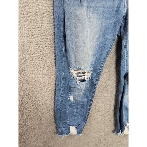 Kancan Jeans Womens 3XL Mid Rise Ankle Distressed Frayed Hem Skinny Stretch - Picture 2 of 12